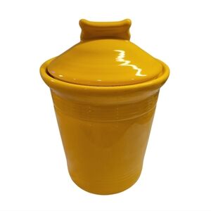 FIESTA MEDIUM pet dog bone CANISTER treat cookie CROCK DAFFPDIL